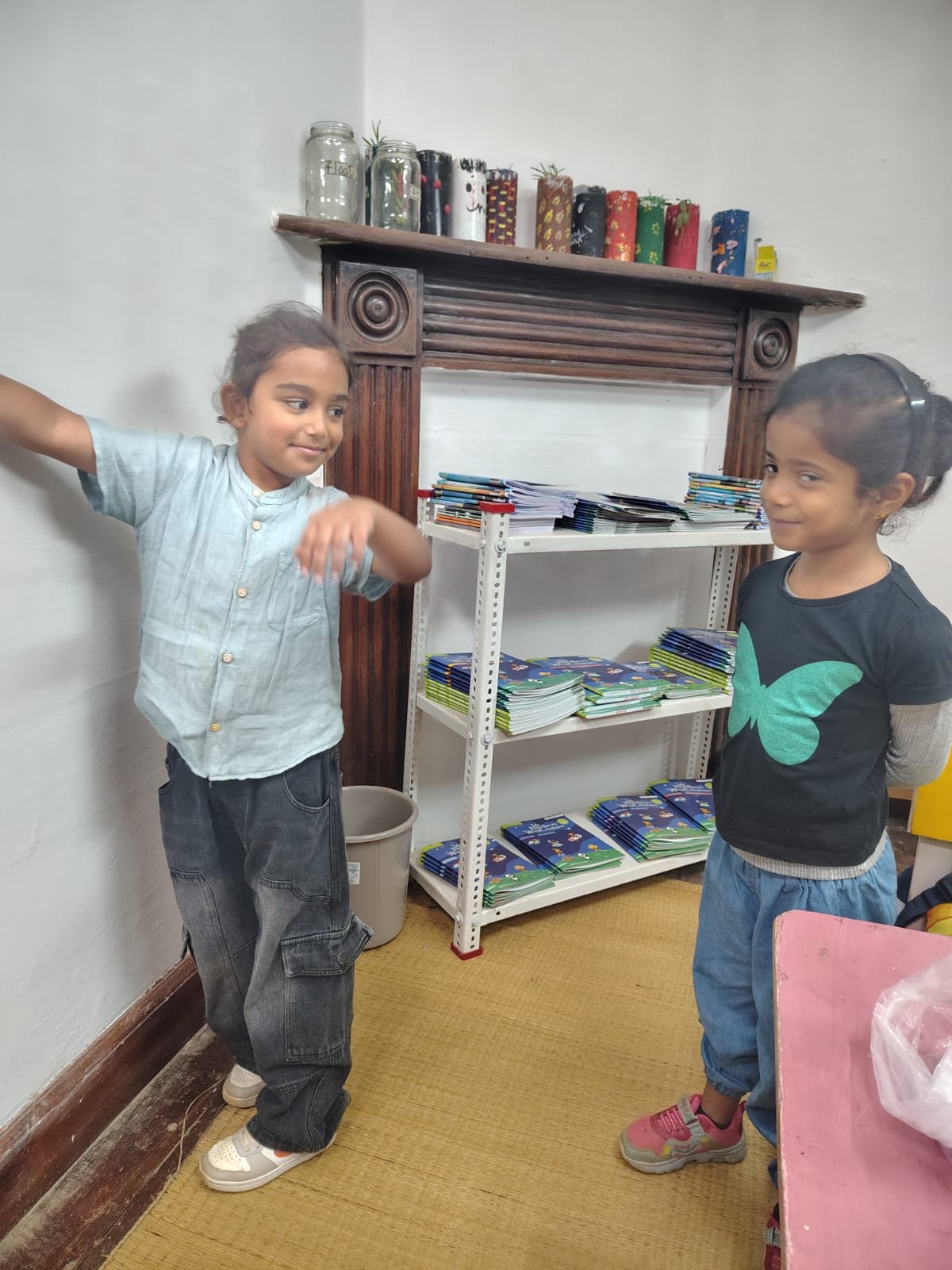 First Step children playing the action words game