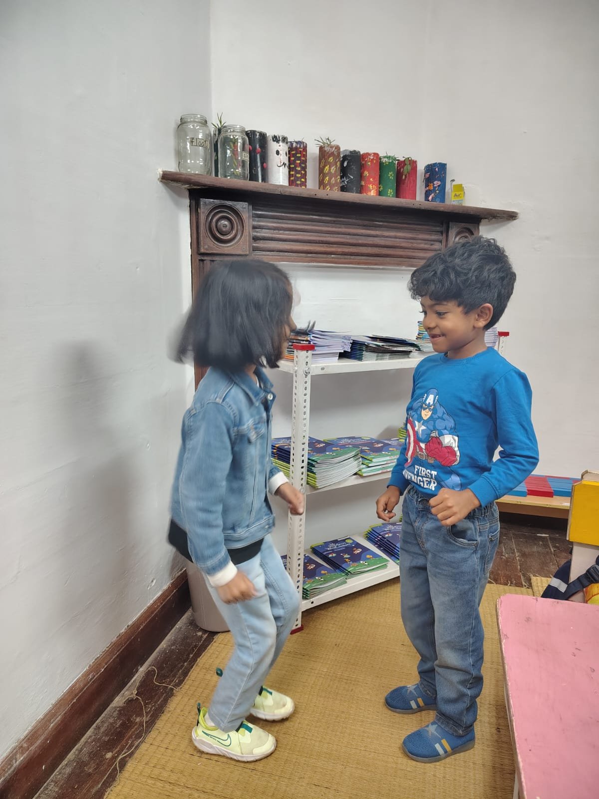 First Step children playing the action words game