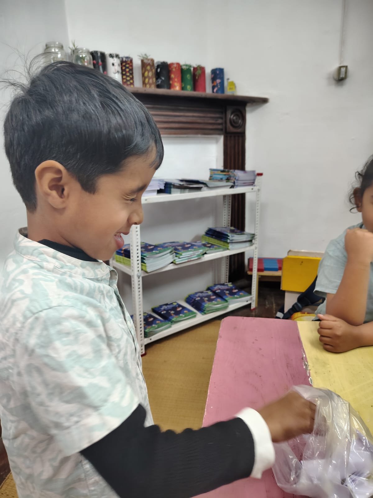 First Step children playing the action words game