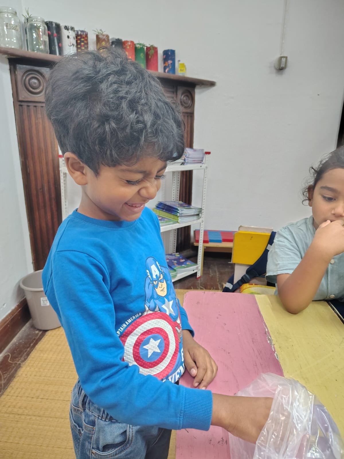 First Step children playing the action words game