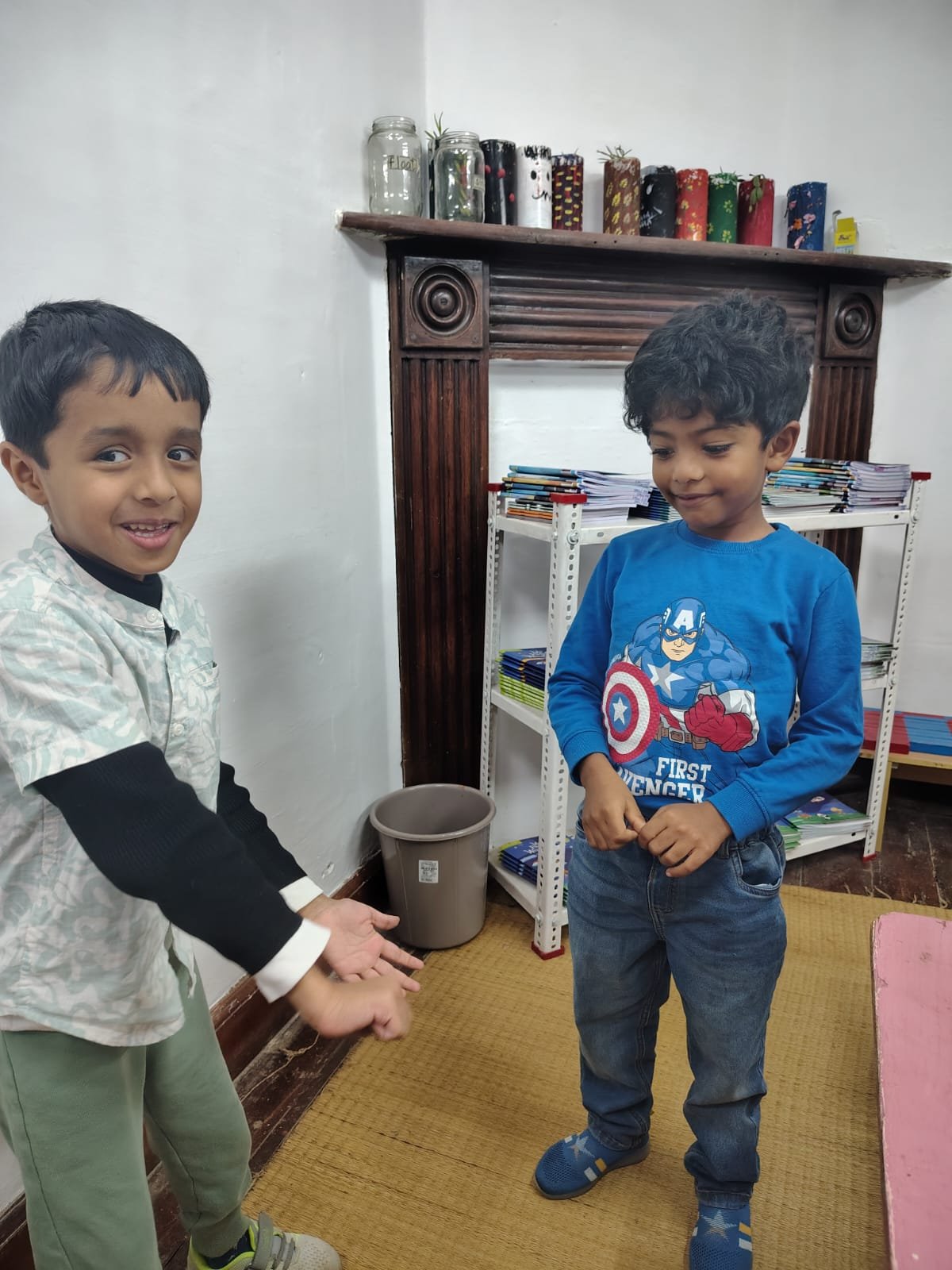 First Step children playing the action words game