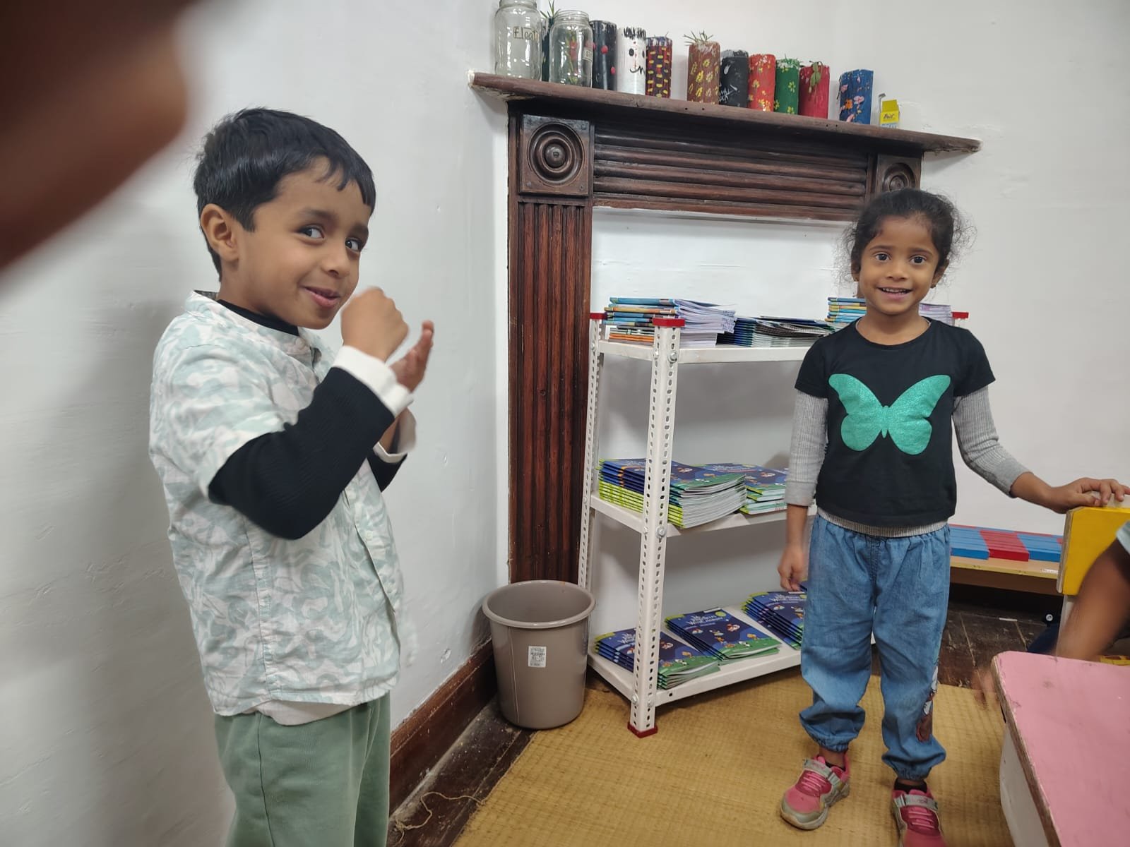 First Step children playing the action words game