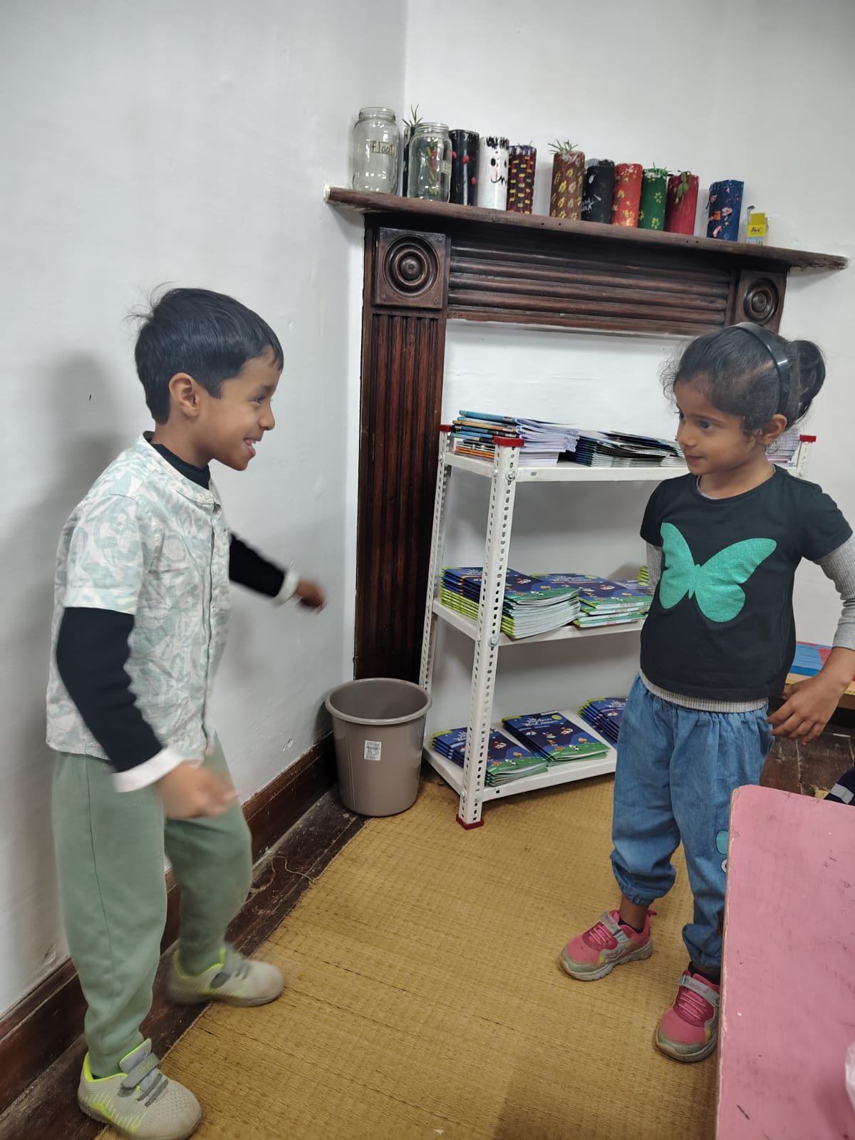 First Step children playing the action words game