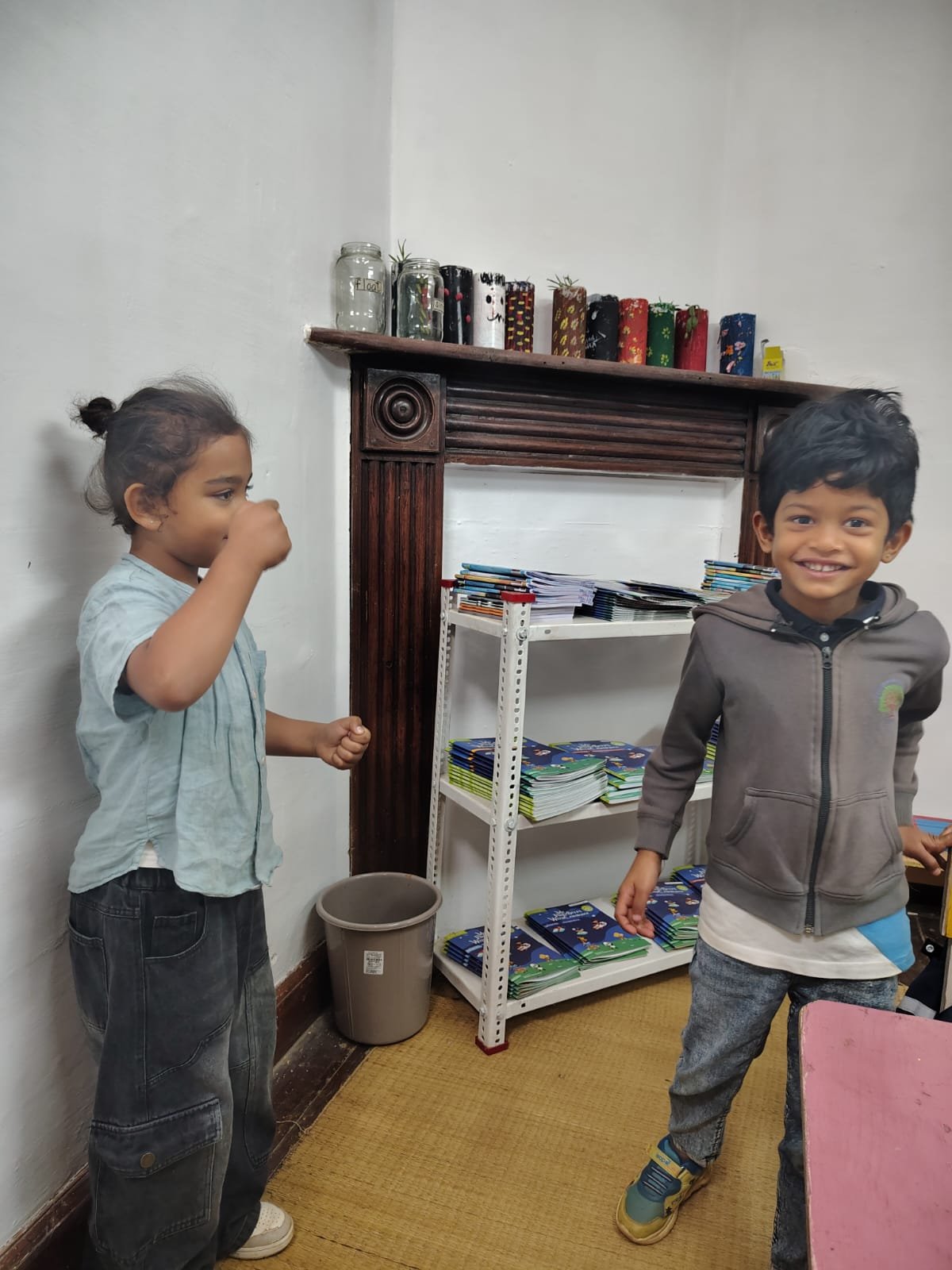 First Step children playing the action words game