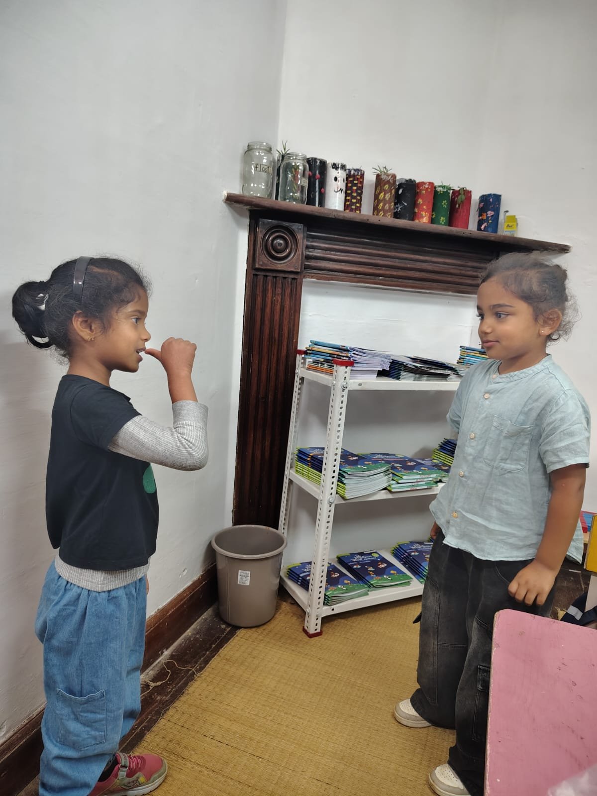 First Step children playing the action words game