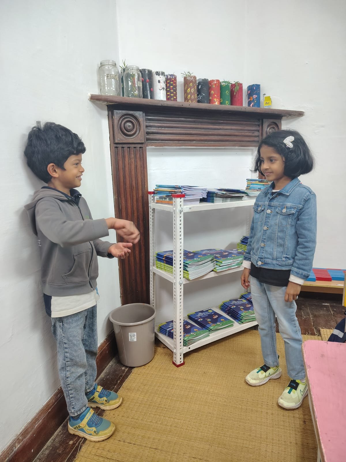 First Step children playing the action words game