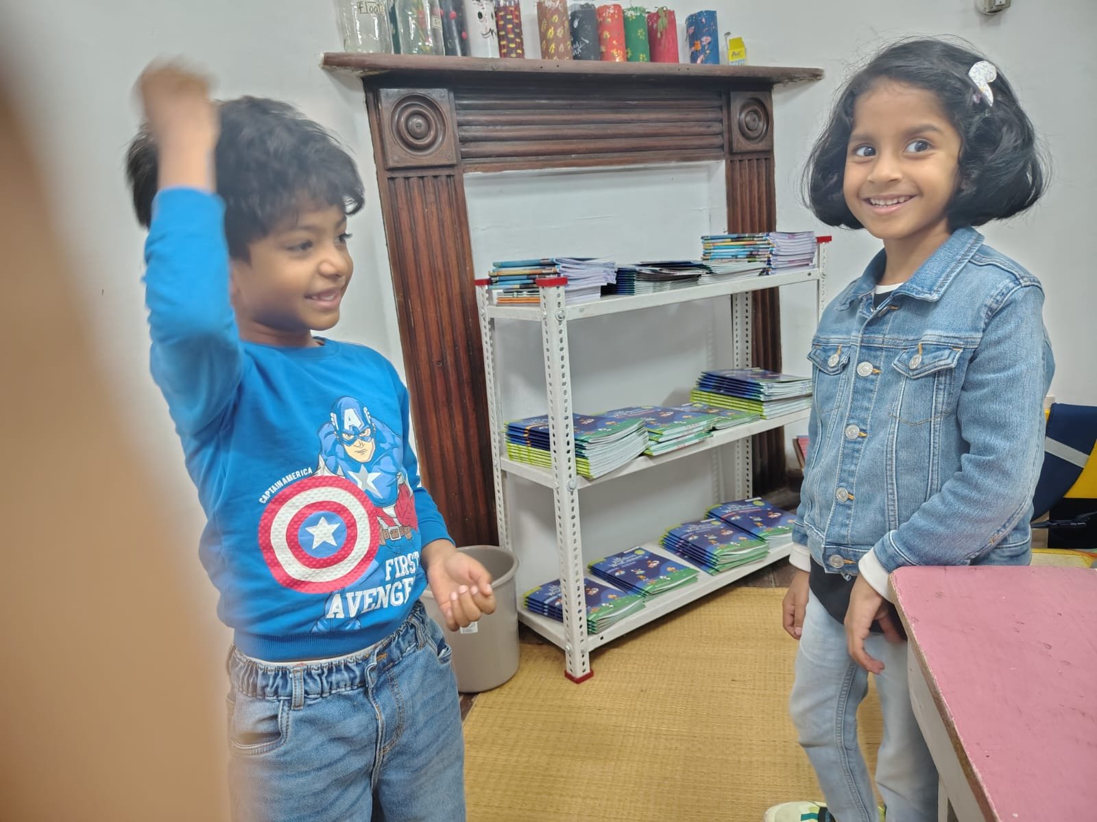 First Step children playing the action words game