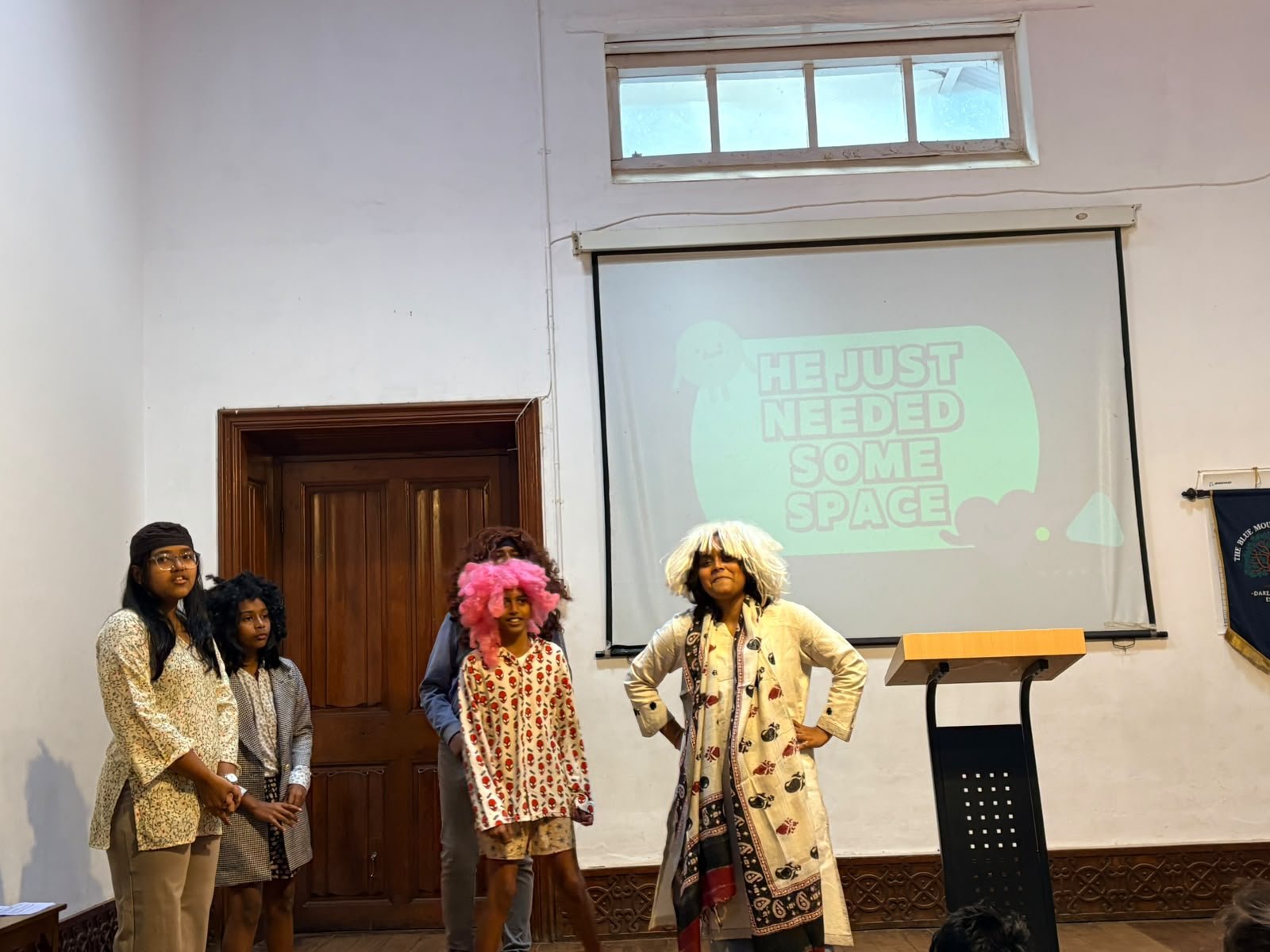 Grade 8 students performing at their class assembly