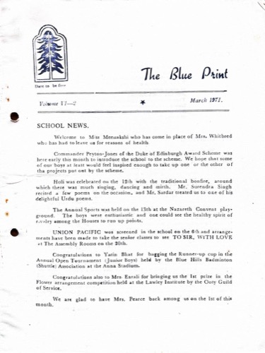 The Blue Print, March 1971, Volume VI-2, cover