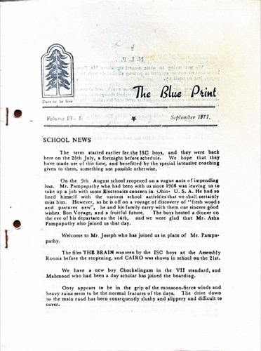 The Blue Print, September 1971, Volume VI-5, cover