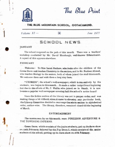 The Blue Print, June 1977, Volume XI, cover