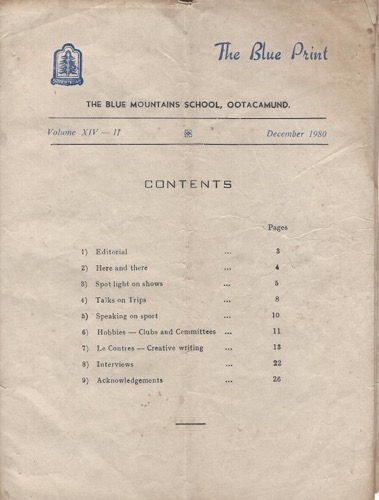 The Blue Print, 1980, 2nd Term, cover