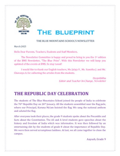 Newsletter, March 2025 cover