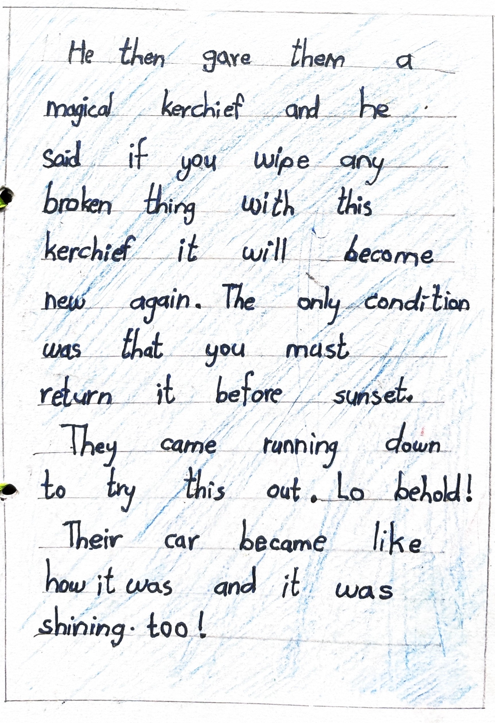 Magical Kerchief — Part 4 of 7 — handwritten page